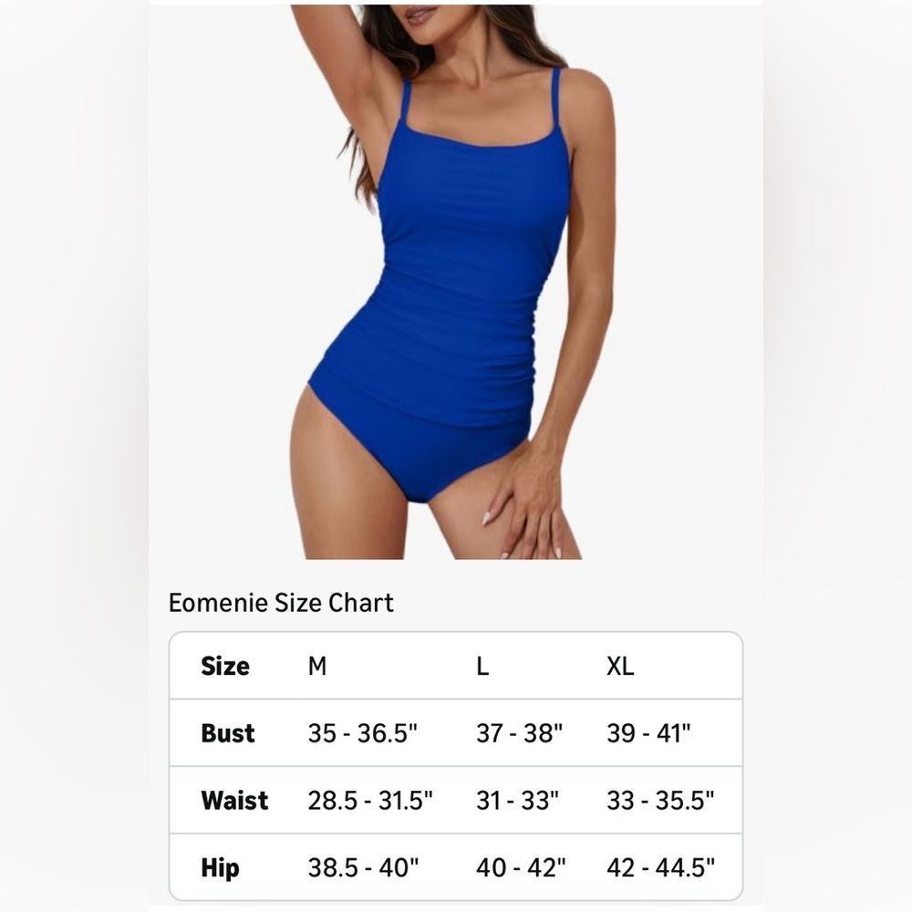 NWT Eomenie 2 piece tankini tummy control full coverage swimsuit. Size L. - Picture 14 of 14